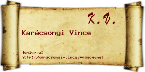 Karácsonyi Vince névjegykártya