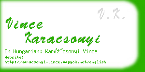 vince karacsonyi business card